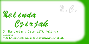 melinda czirjak business card